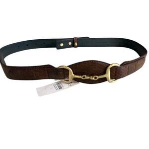 LOFT Snaffle Bit Equestrian Detail Cinch Belt Whiskey Brown L